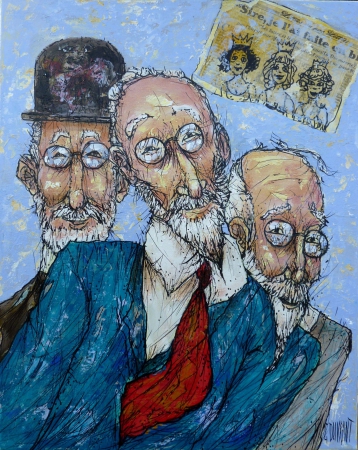 3 apparitions d'Erik Satie... 40x50